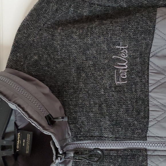 Far West mixed media quilted full zip jacket sz M - Picture 2 of 9